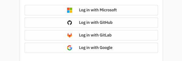 Screenshot of GlitchTip's social authentication buttons