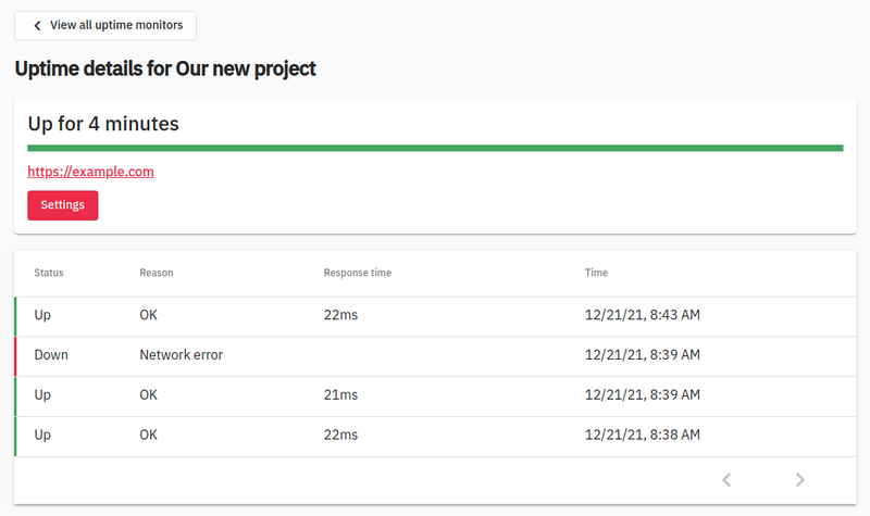 Screenshot of GlitchTip's new uptime monitor creation form.